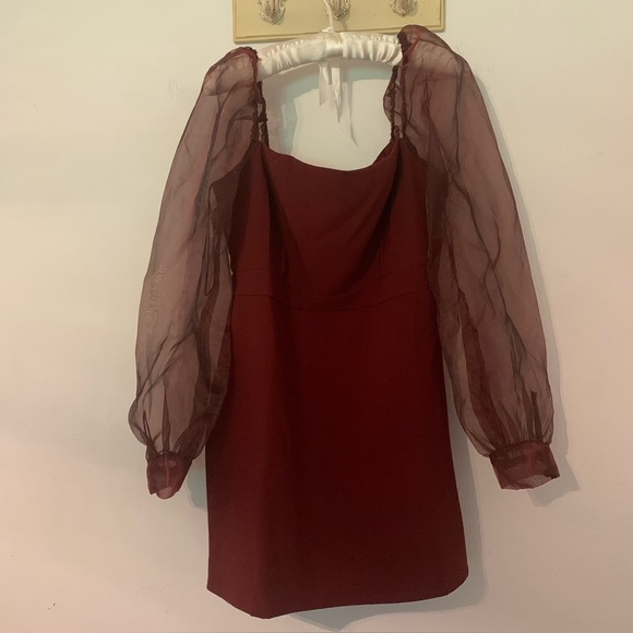 Fashion Nova Womens Cocktail Clubwear Sheer Puff Long Sleeve Mini Dress Size XL - Picture 14 of 14